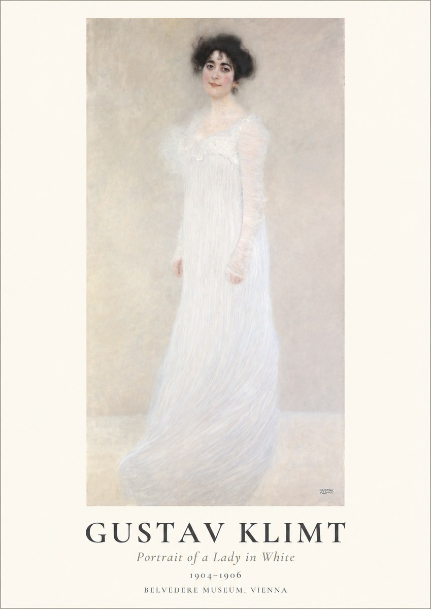 Klimt Portrait of a Lady in White No1 - Póster