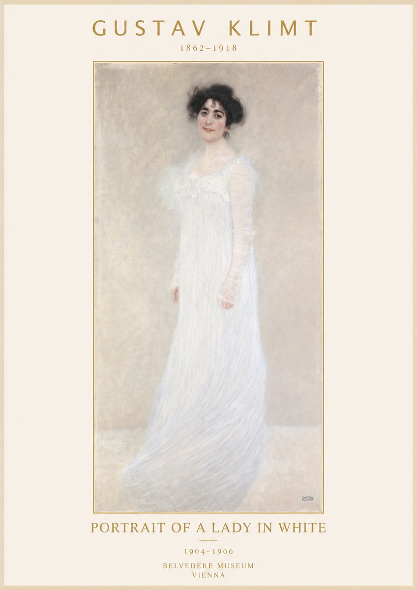 Klimt Portrait of a Lady in White No2 - Póster