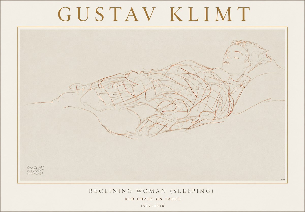 Klimt Reclining Woman (Sleeping) I No1 - Póster