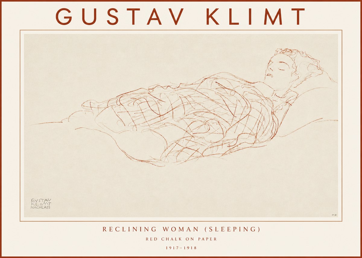 Klimt Reclining Woman (Sleeping) I No3 - Póster