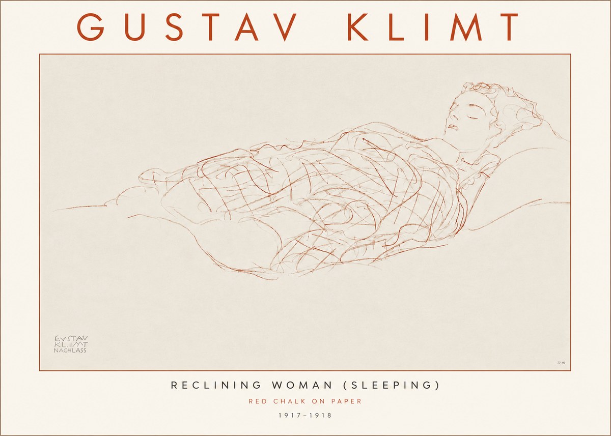 Klimt Reclining Woman (Sleeping) I No4 - Póster