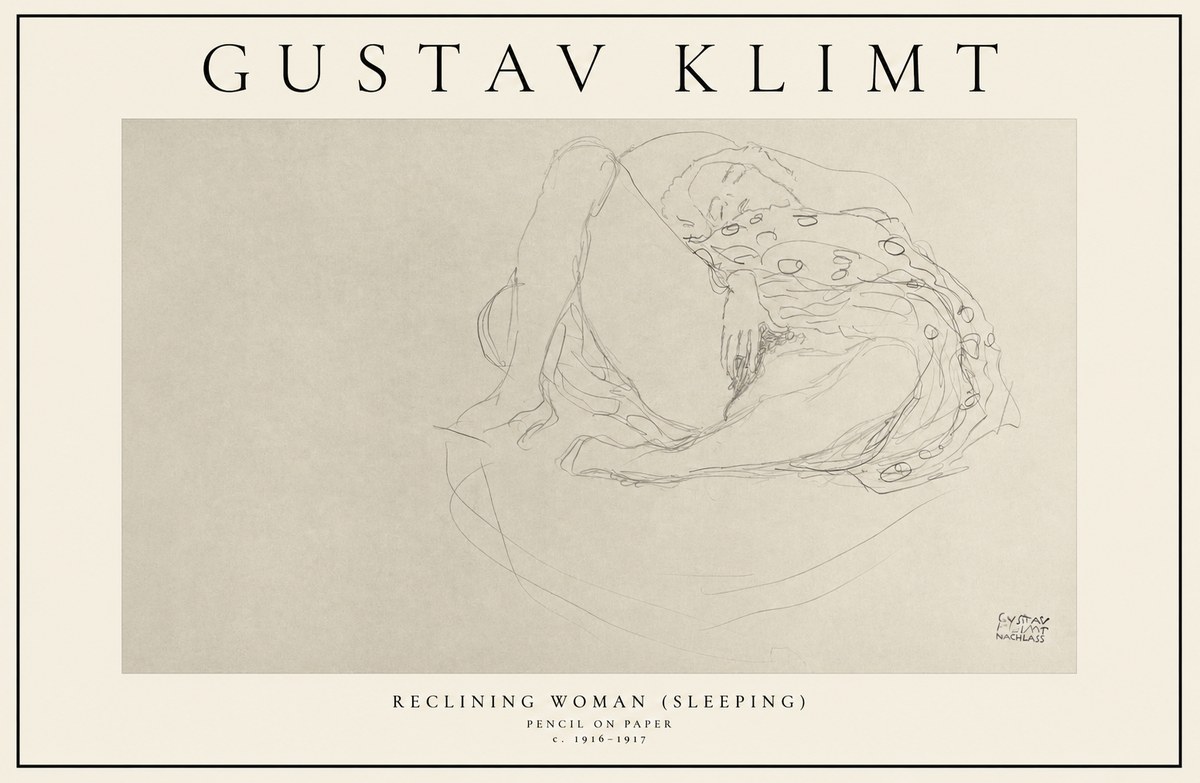 Klimt Reclining Woman (Sleeping) II No1 - Póster