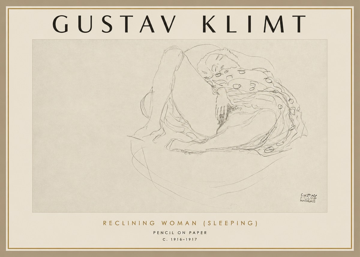 Klimt Reclining Woman (Sleeping) II No2 - Póster