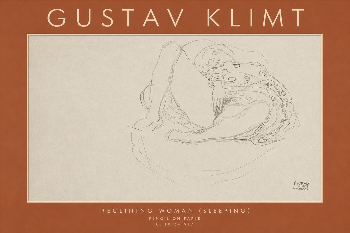 Klimt Reclining Woman (Sleeping) II No4 - Póster