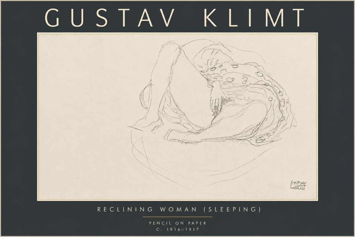 Klimt Reclining Woman (Sleeping) II No6 - Póster