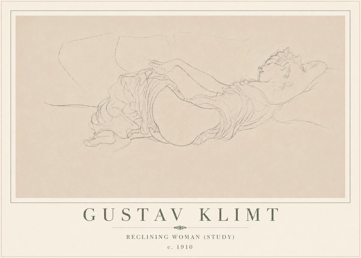 Klimt Reclining Woman (Study) No6 - Póster