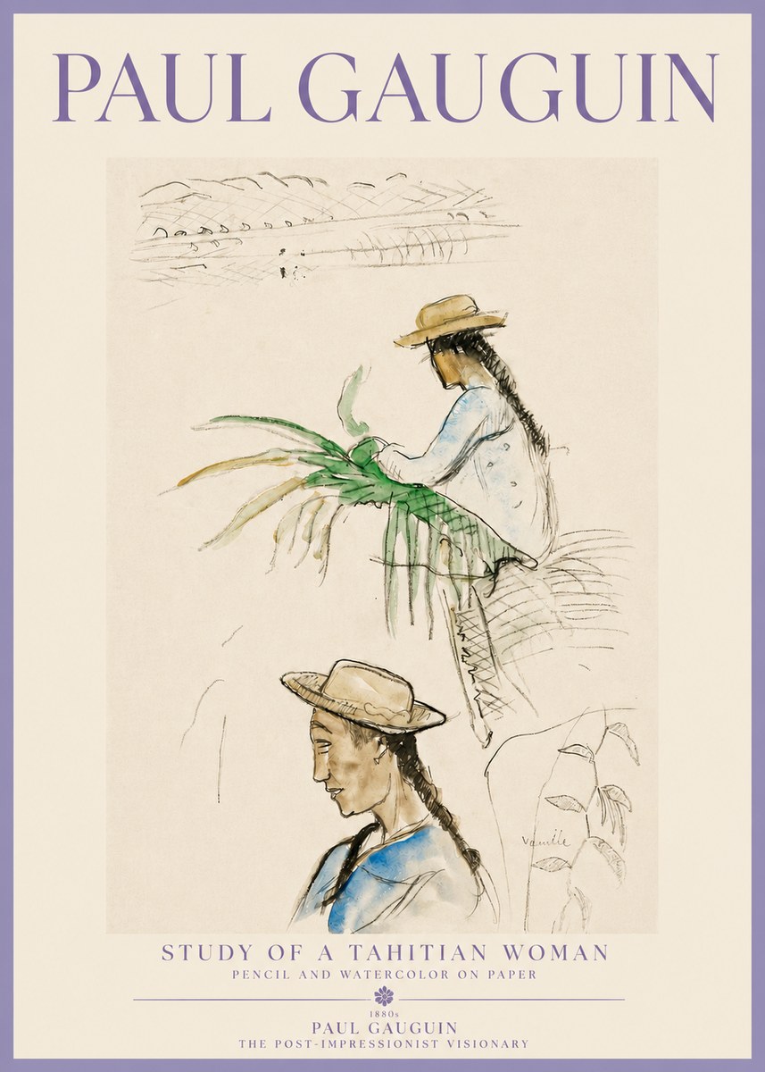 Paul Gauguin Study of a Tahitian Woman I No3 - Póster
