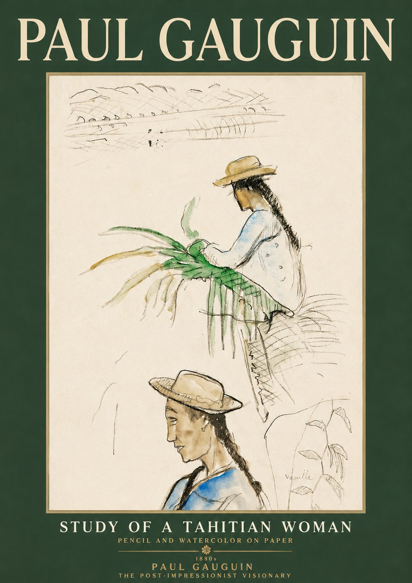Paul Gauguin Study of a Tahitian Woman I No4 - Póster