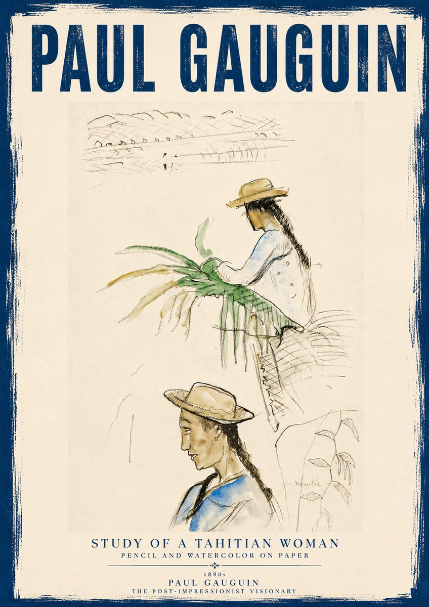Paul Gauguin Study of a Tahitian Woman I No5 - Póster