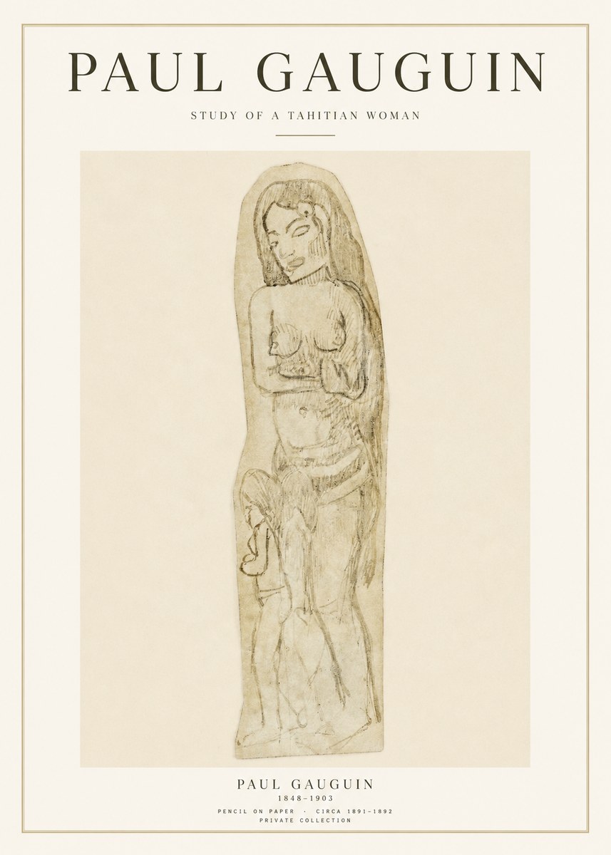 Paul Gauguin Study of a Tahitian Woman II No1 - Póster