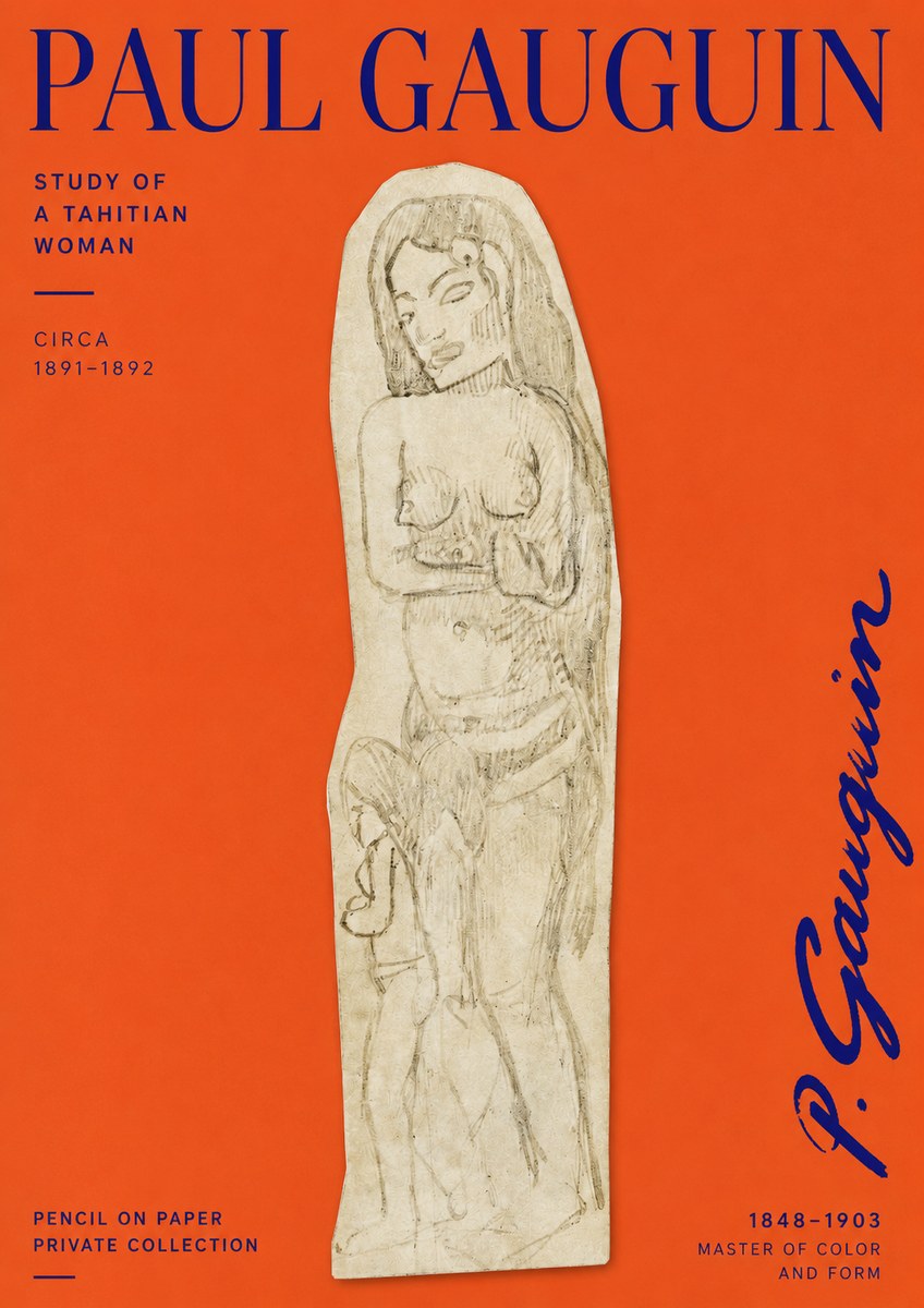Paul Gauguin Study of a Tahitian Woman II No2 - Póster