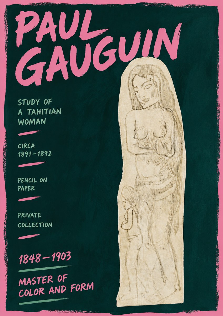 Paul Gauguin Study of a Tahitian Woman II No5 - Póster