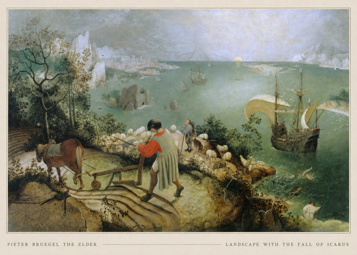 Pieter Bruegel Landscape with the Fall of Icarus I No5 - Póster