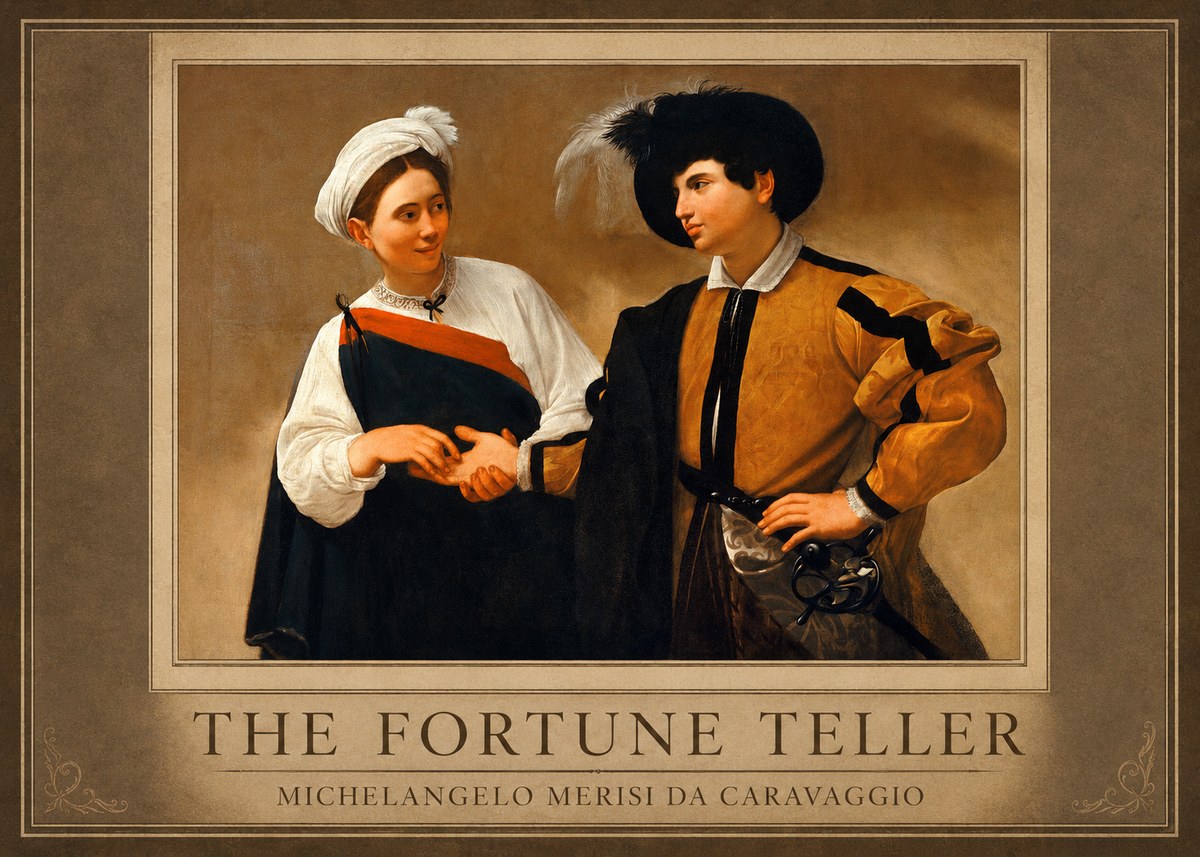 Michelangelo Merisi da Caravaggio The Fortune Teller I No1 - Póster