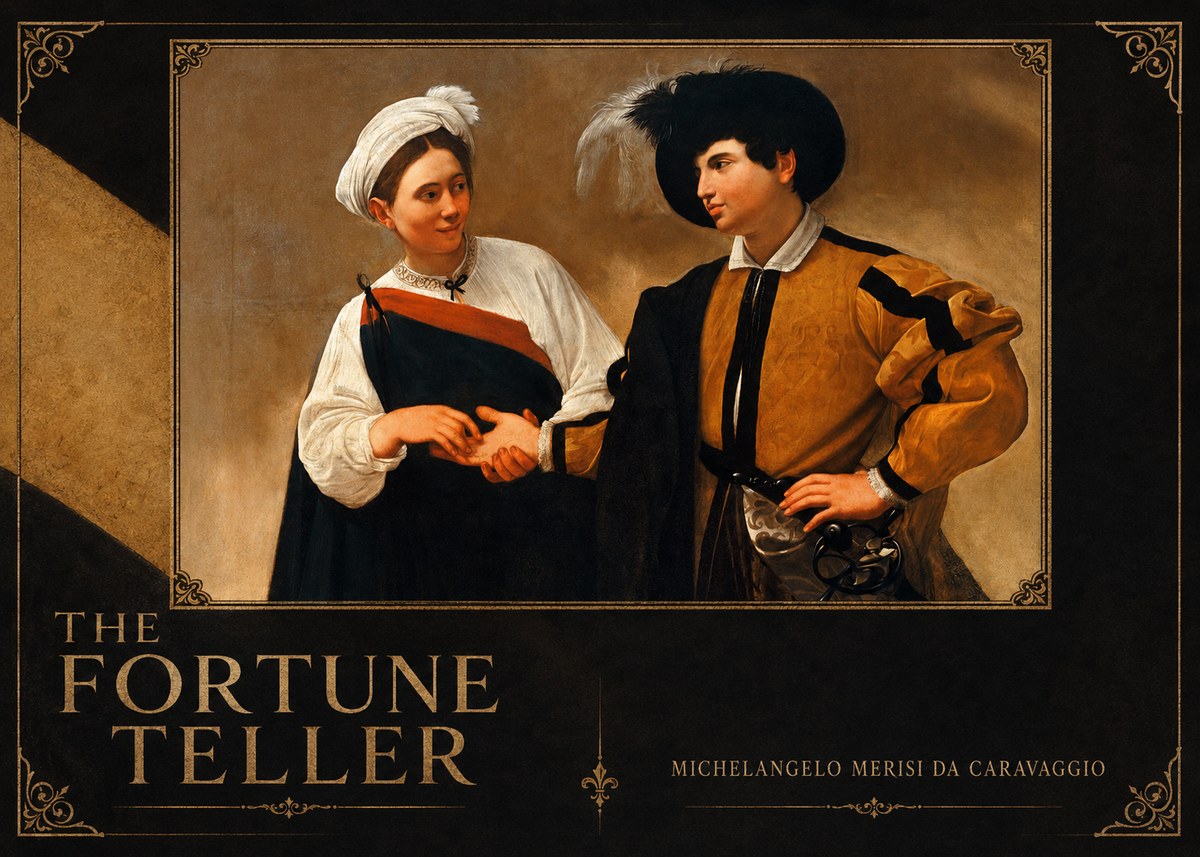 Michelangelo Merisi da Caravaggio The Fortune Teller I No2 - Póster