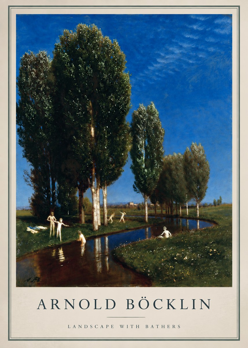 Arnold Böcklin Landscape with Bathers No2 - Póster