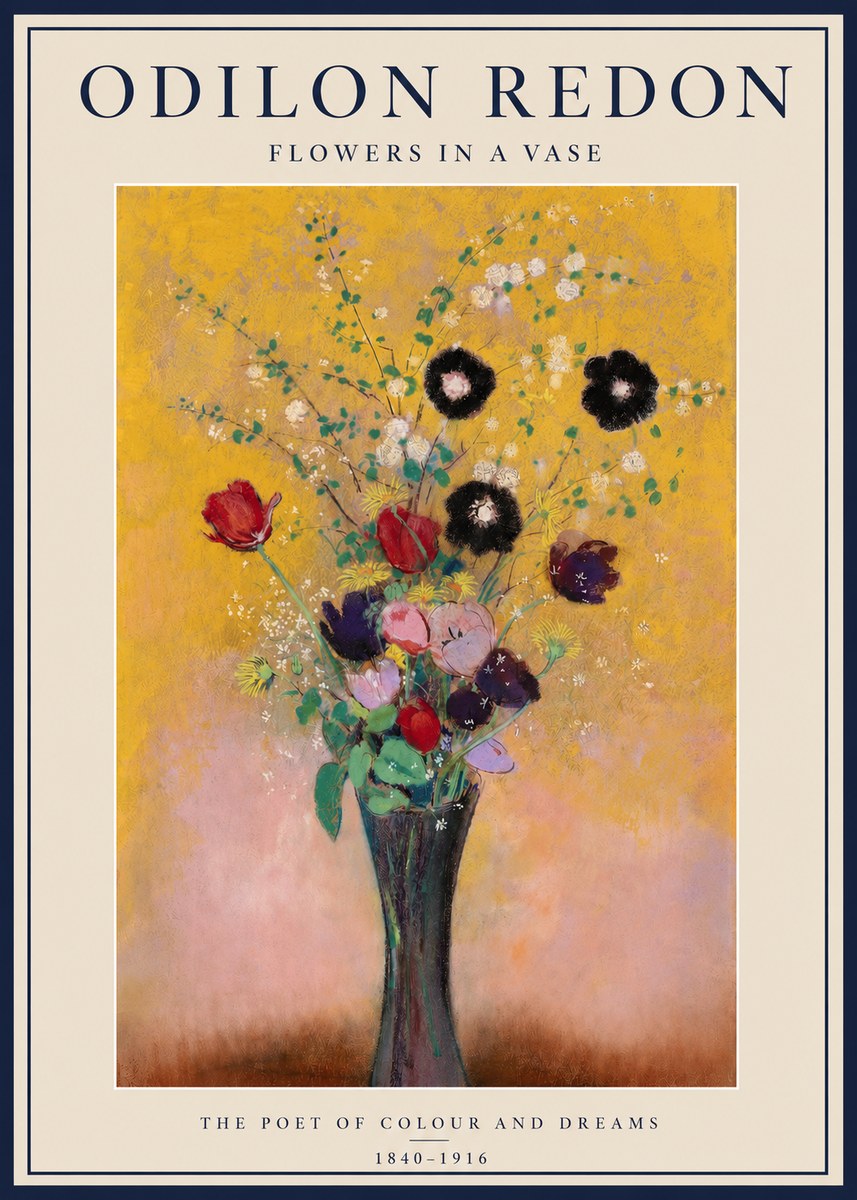 Odilon Redon Flowers in a Vase IV No2 - Póster