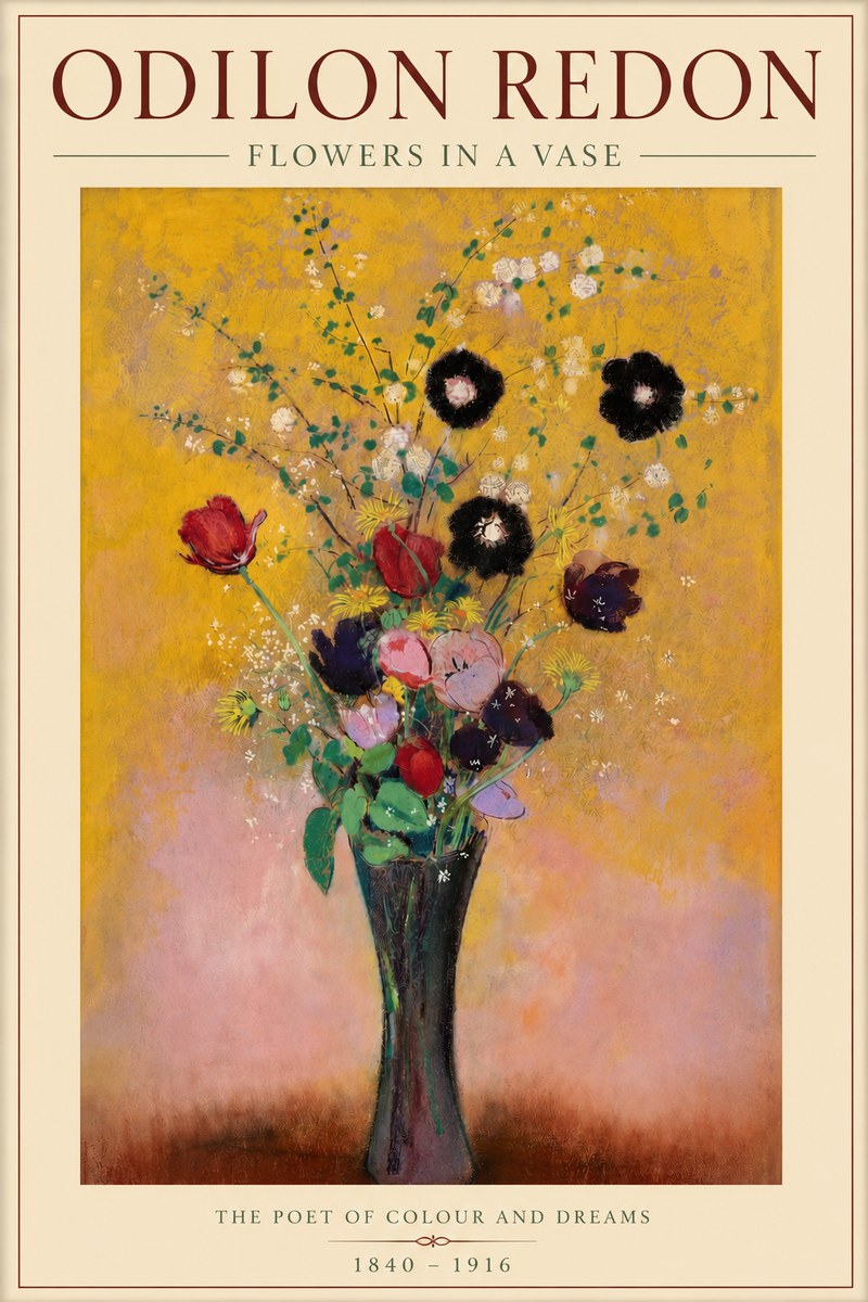 Odilon Redon Flowers in a Vase IV No3 - Póster