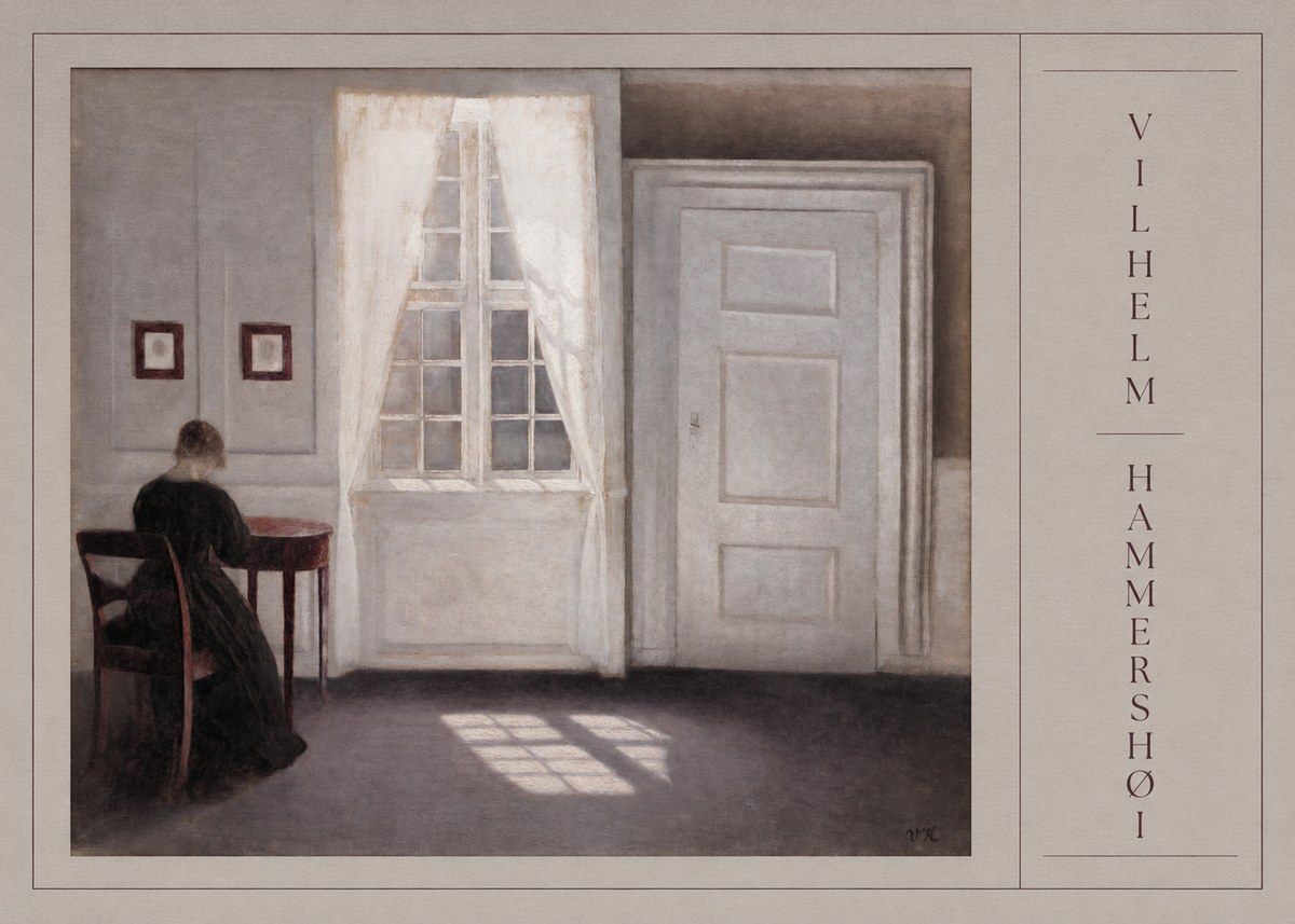 Vilhelm Hammershøi Interior with a Woman from the Back No2 - Póster