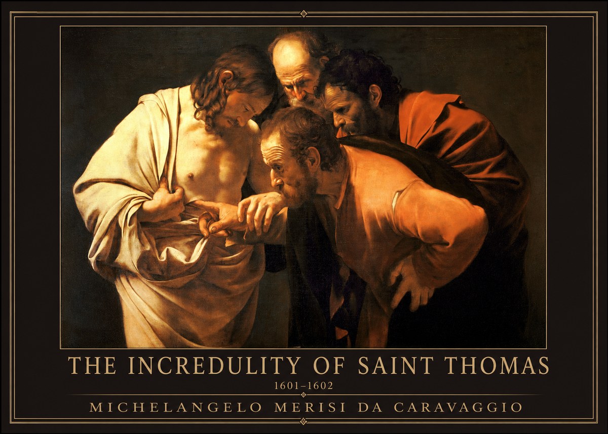 Michelangelo Merisi da Caravaggio The Incredulity of Saint Thomas II No4 - Póster