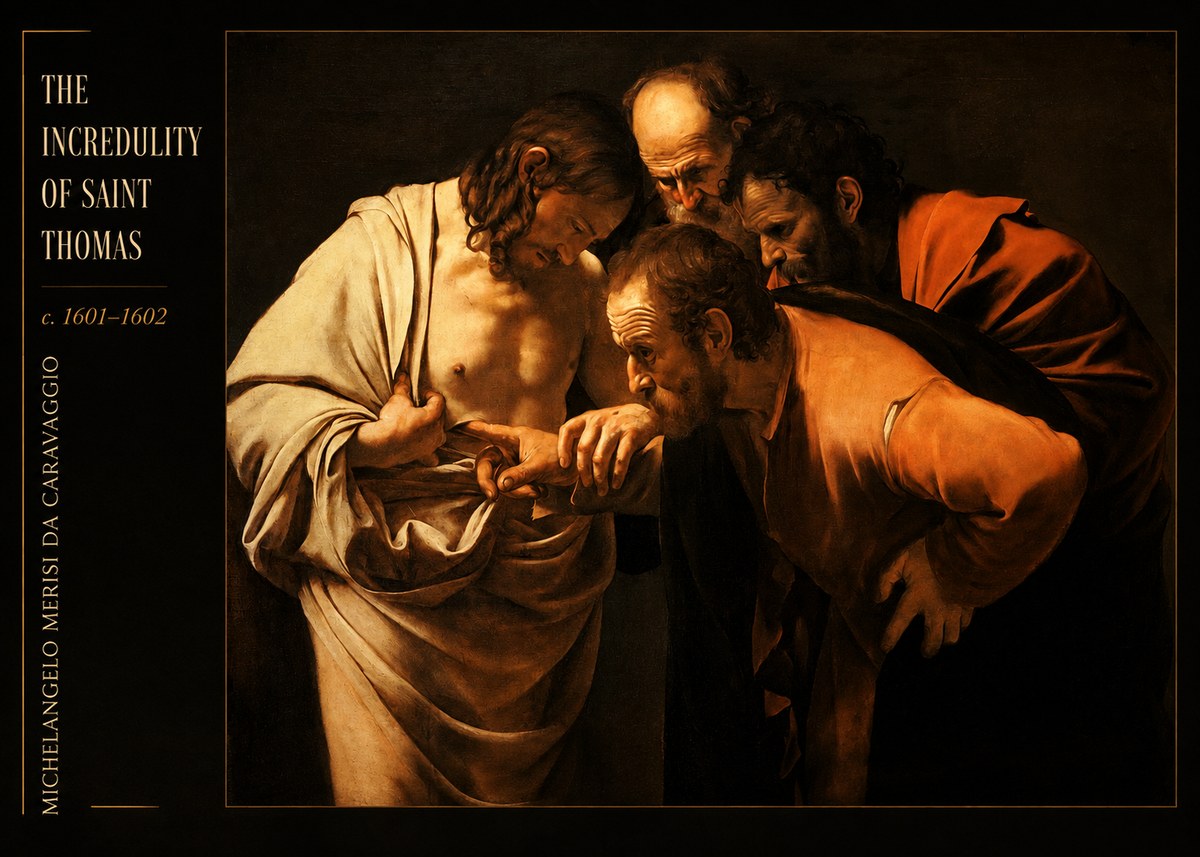 Michelangelo Merisi da Caravaggio The Incredulity of Saint Thomas II No6 - Póster
