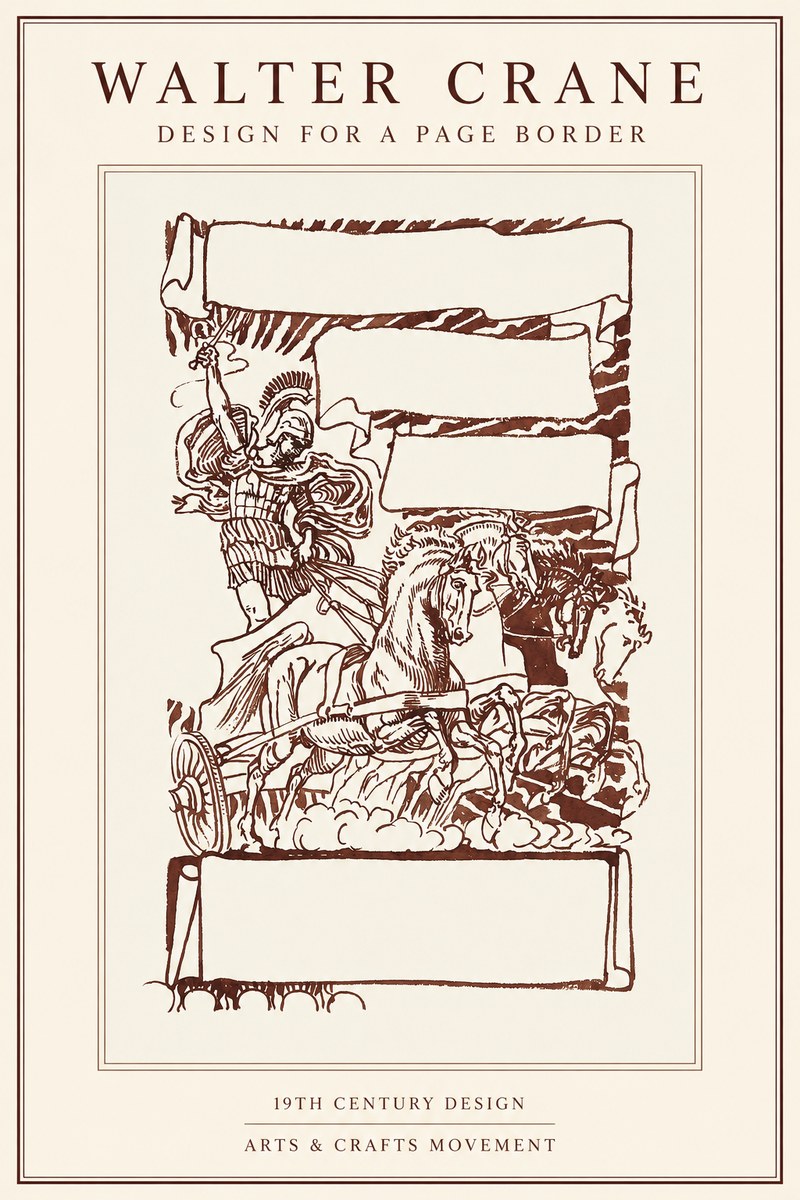 Walter Crane Design for a Page Border No1 - Póster
