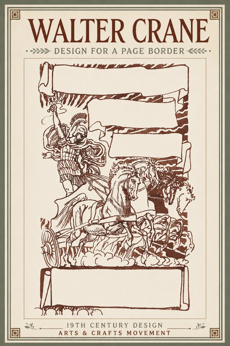 Walter Crane Design for a Page Border No3 - Póster