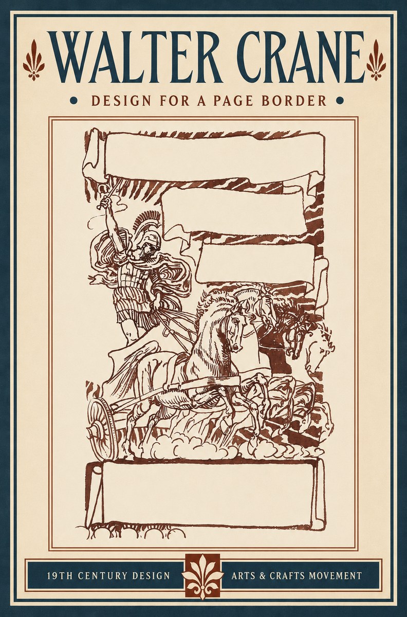 Walter Crane Design for a Page Border No4 - Póster