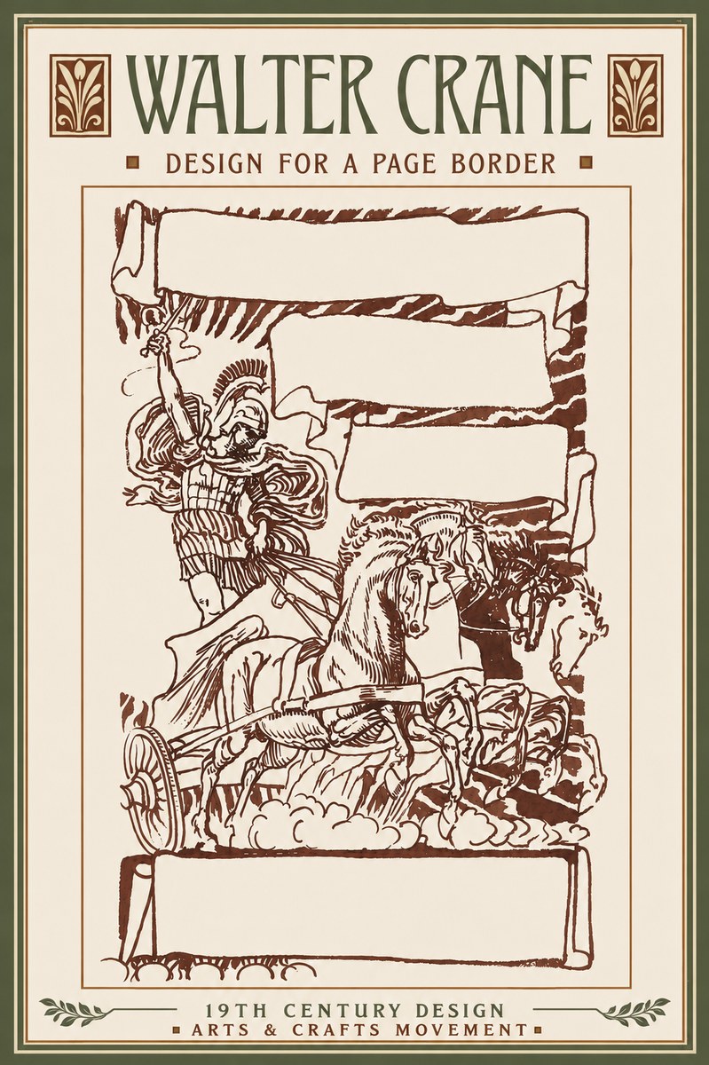 Walter Crane Design for a Page Border No6 - Póster