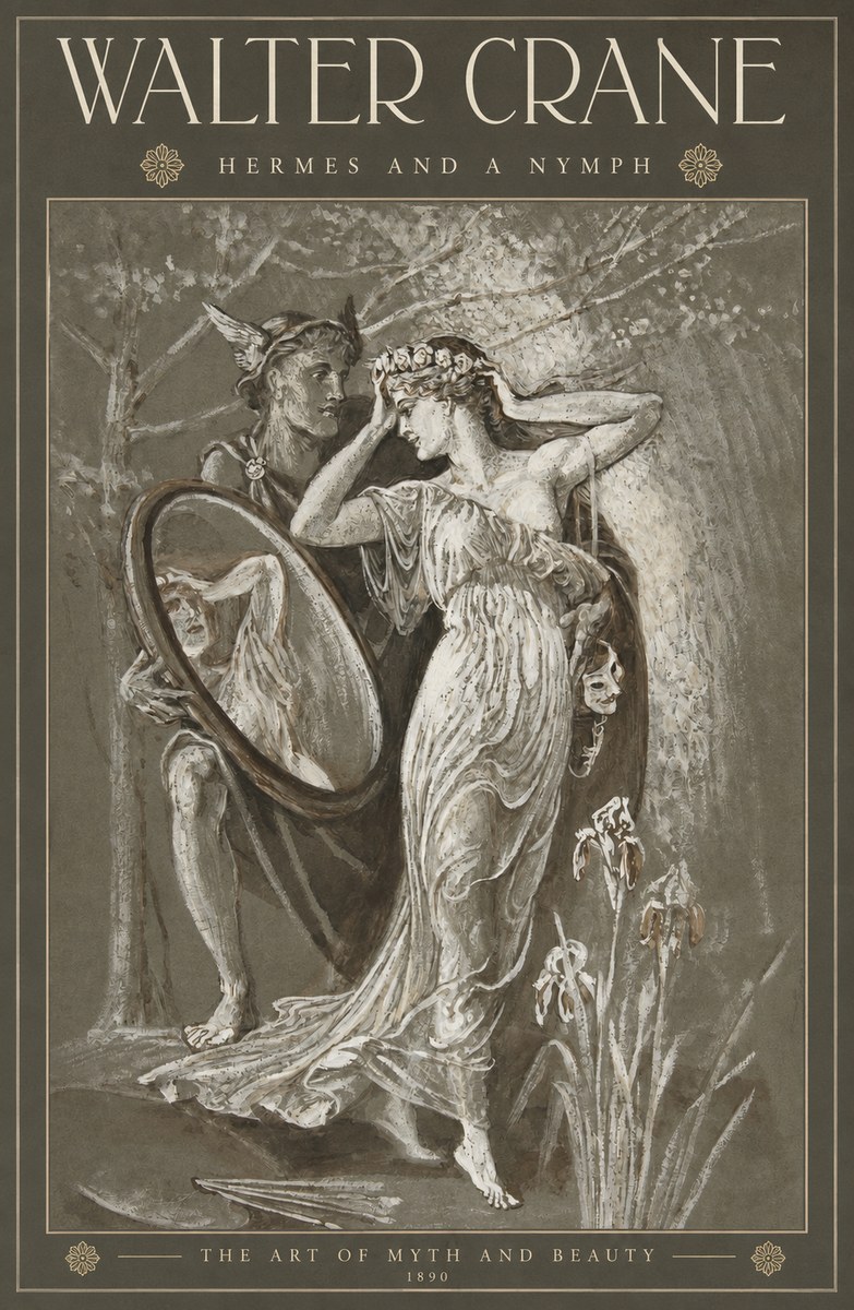 Walter Crane Hermes and a Nymph No2 - Póster