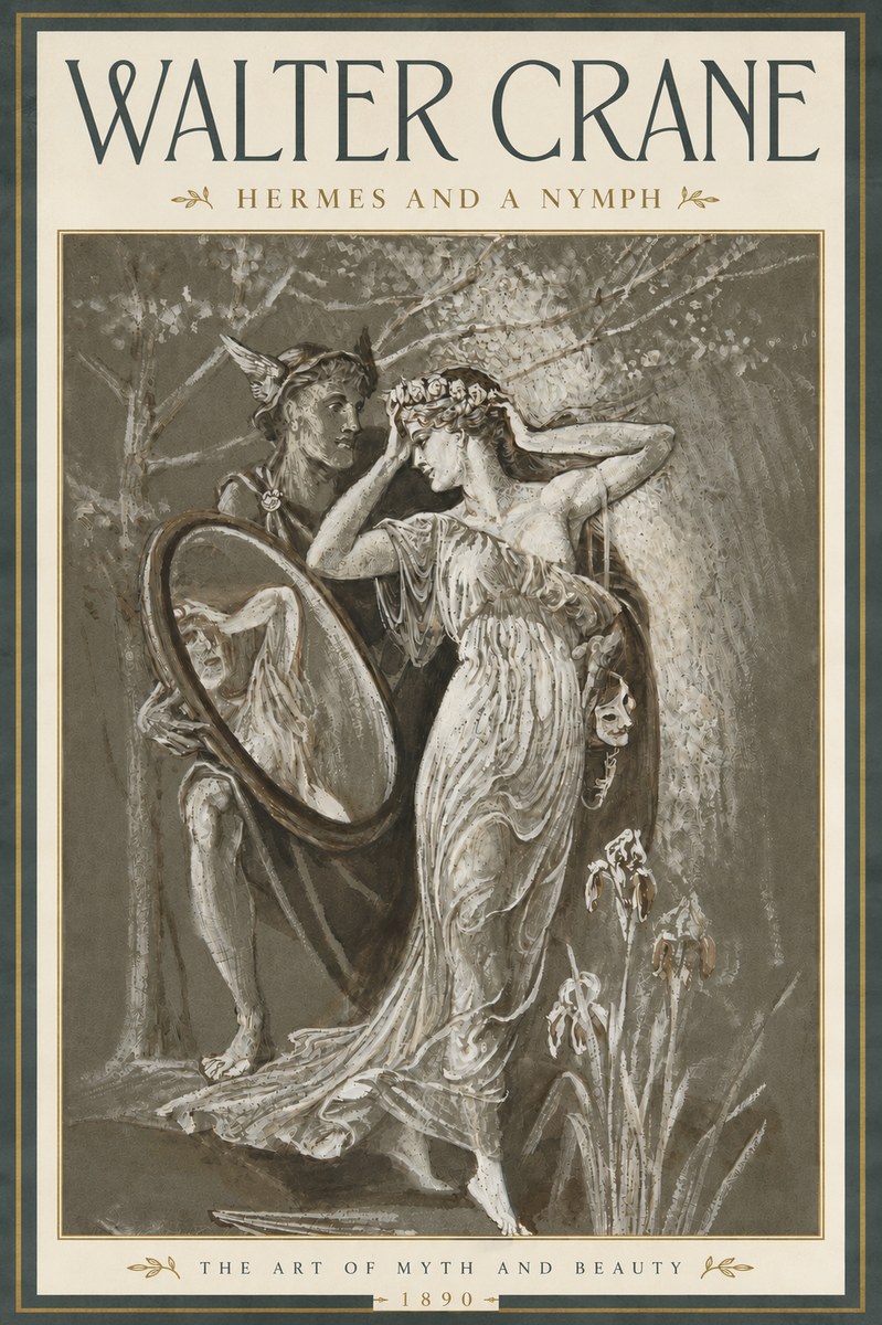 Walter Crane Hermes and a Nymph No4 - Póster