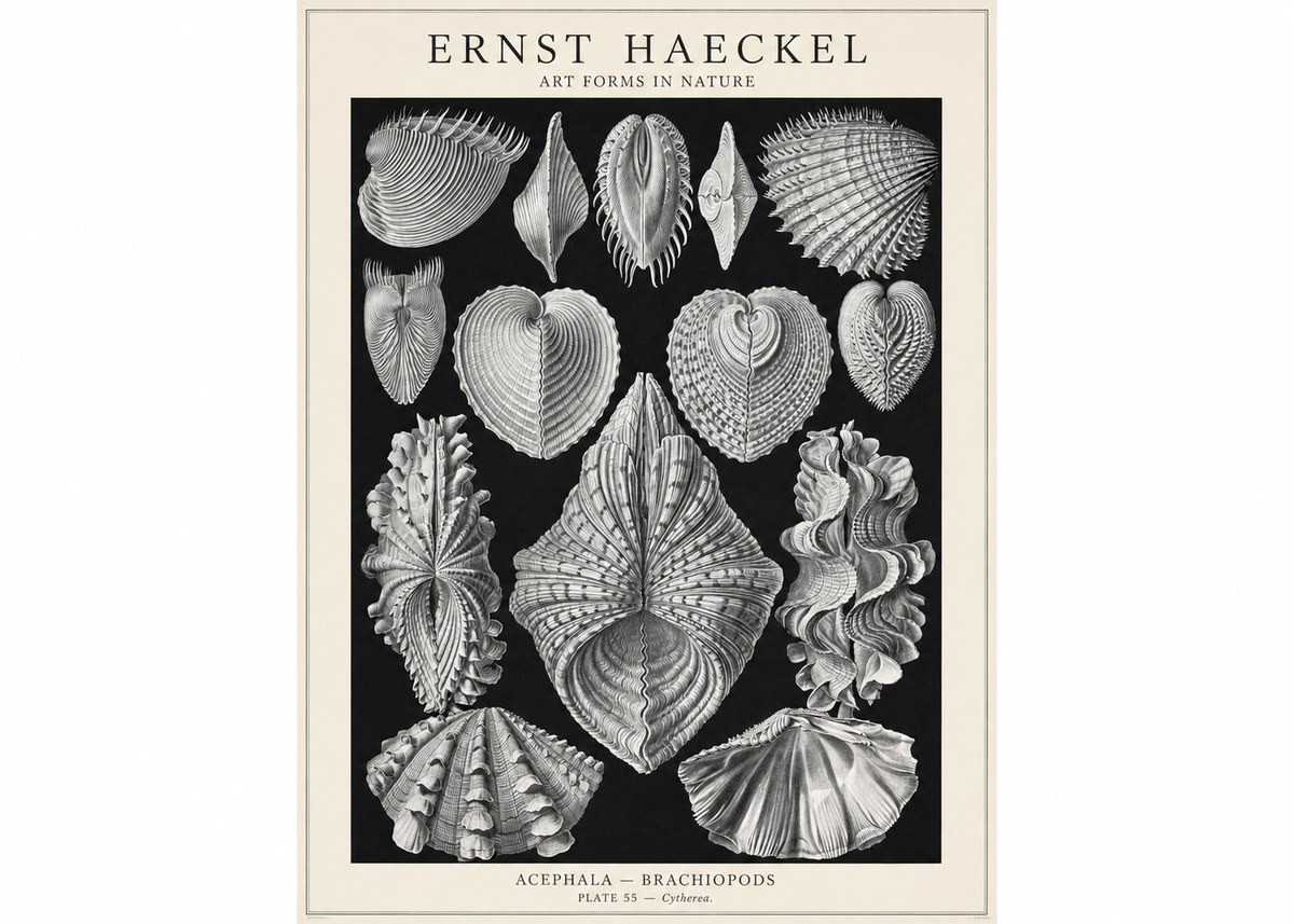 Ernst Haeckel Acephala — Brachiopods Plate 55 — Cytherea. No1 - Póster