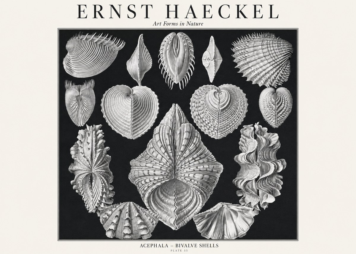 Ernst Haeckel Acephala — Brachiopods Plate 55 — Cytherea. No3 - Póster
