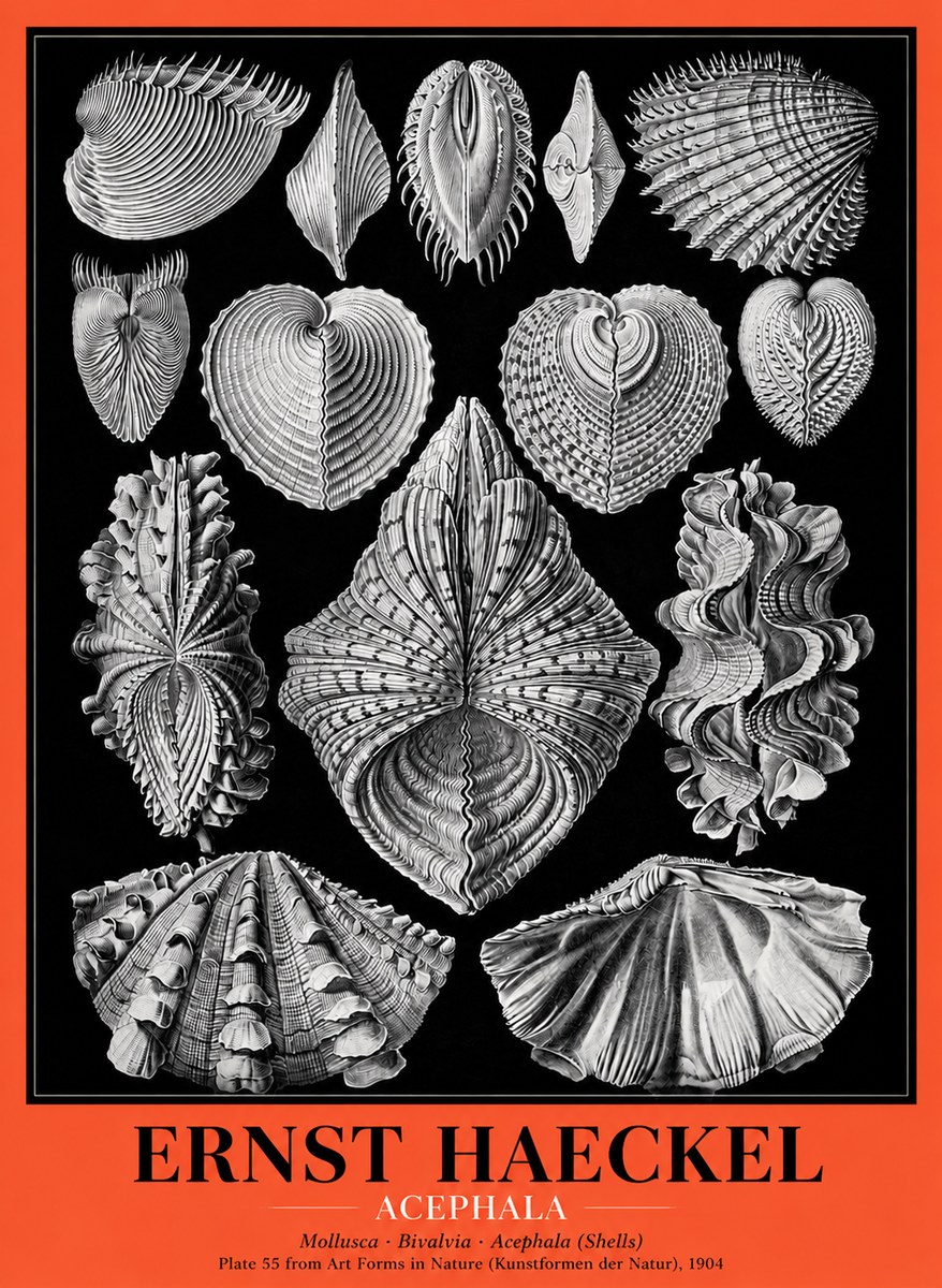 Ernst Haeckel Acephala — Brachiopods Plate 55 — Cytherea. No5 - Póster