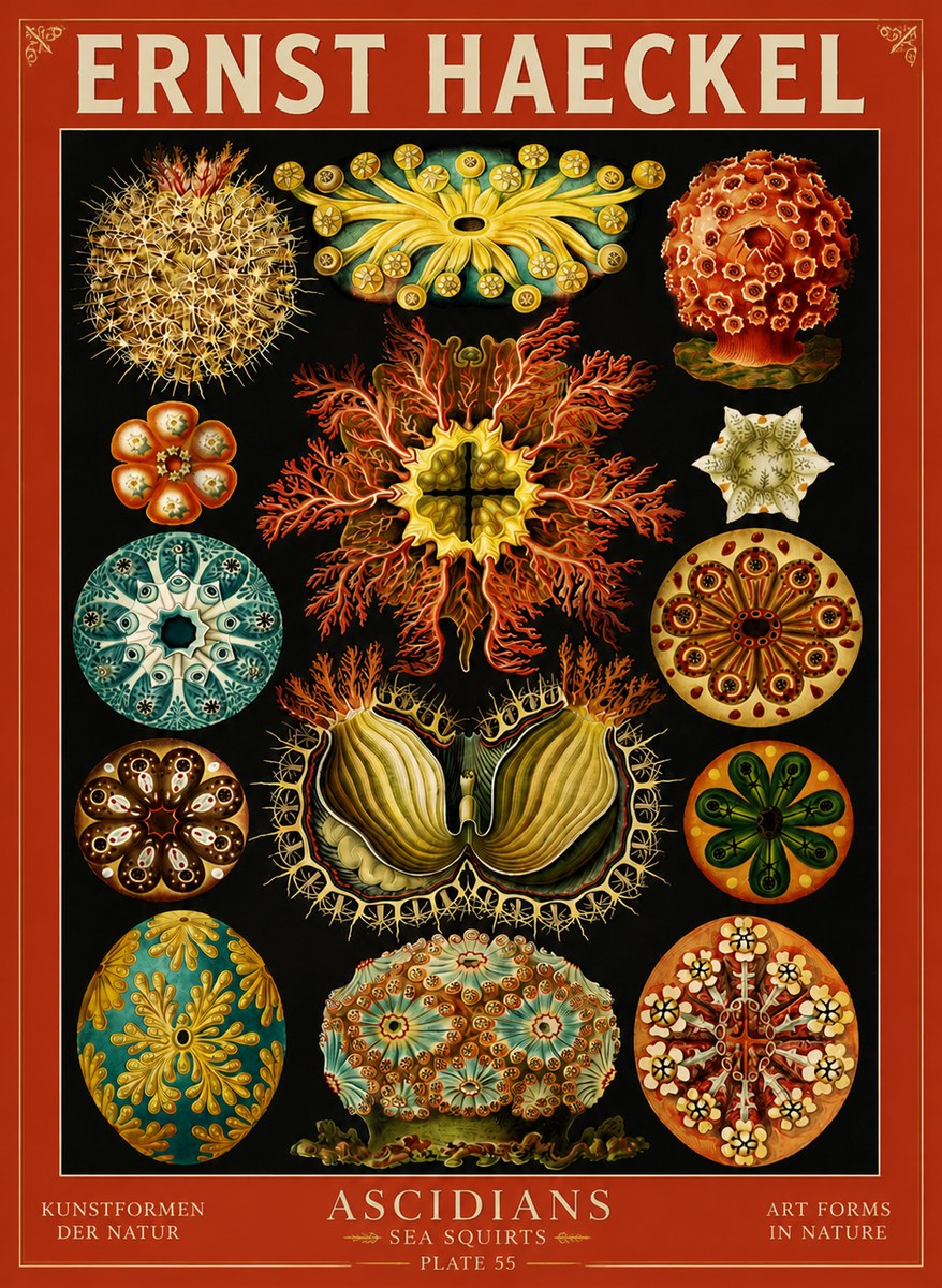 Ernst Haeckel Ascidiae — Sea Squirts No4 - Póster