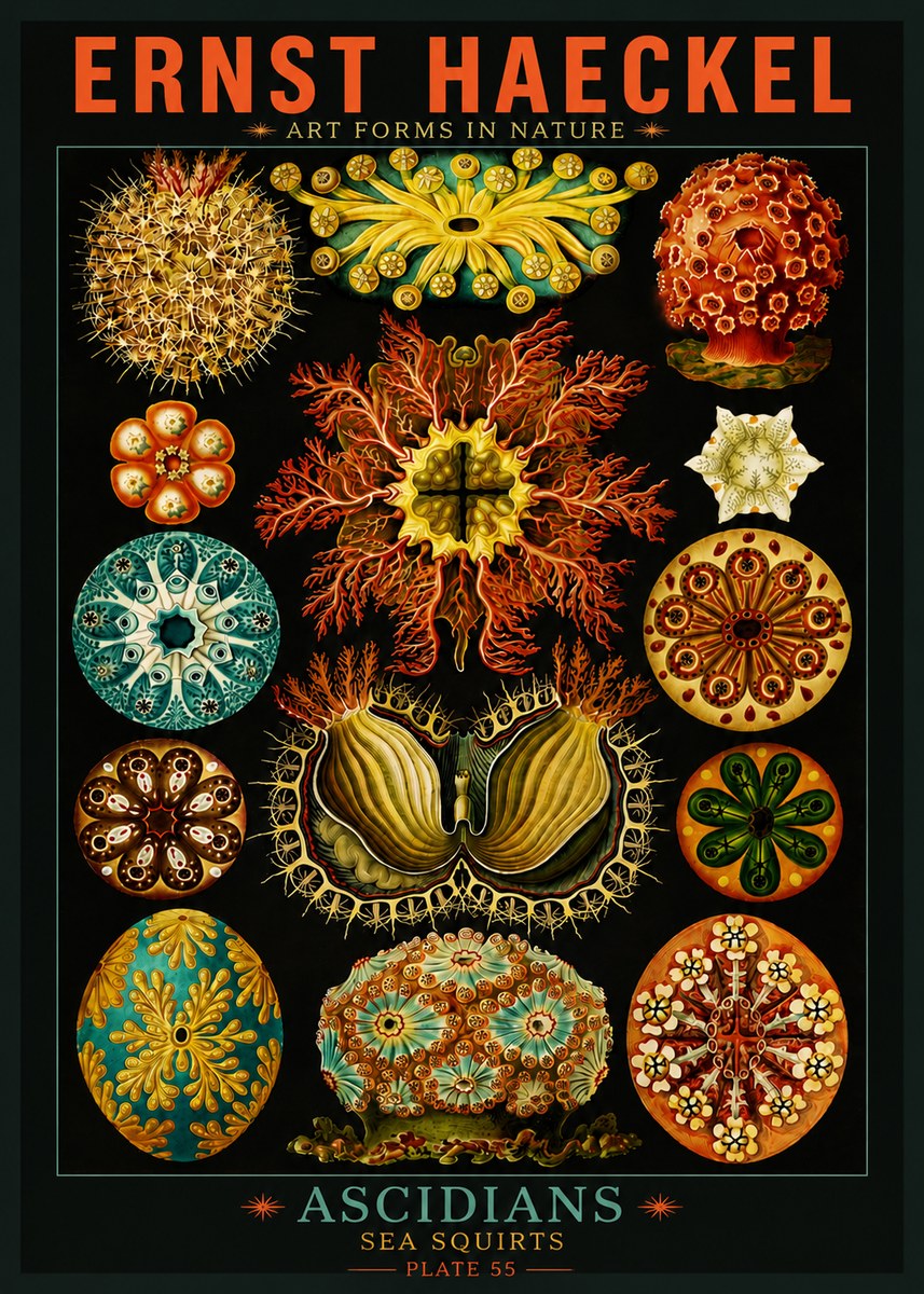Ernst Haeckel Ascidiae — Sea Squirts No5 - Póster