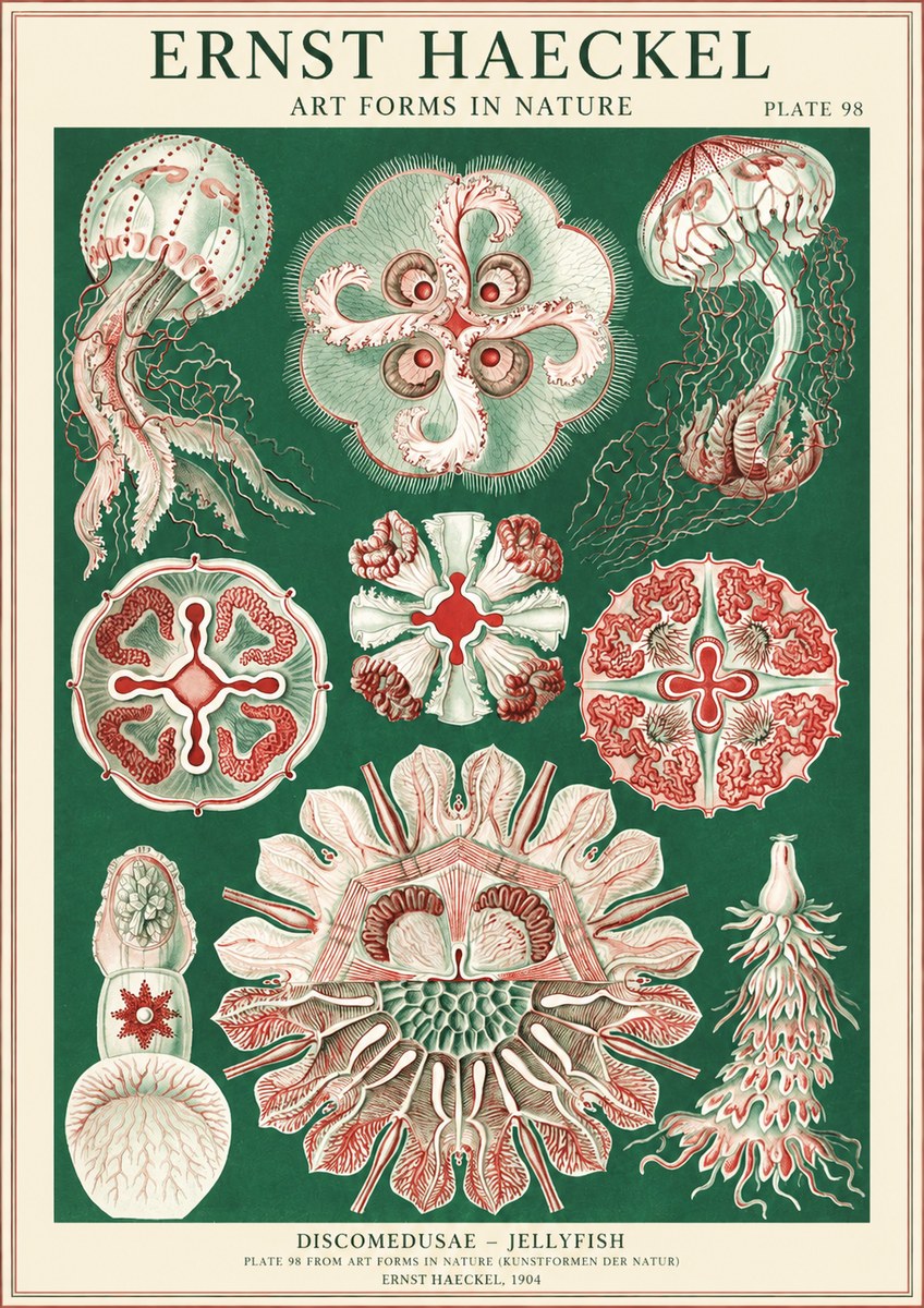 Ernst Haeckel Discomedusae - the Jellyfish No2 - Póster