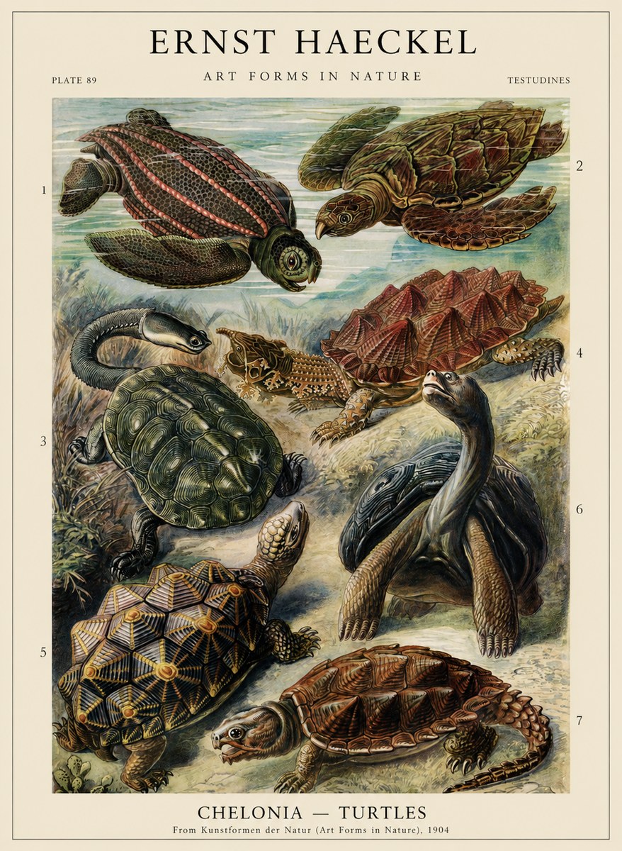 Ernst Haeckel Chelonia - Turtles No2 - Póster