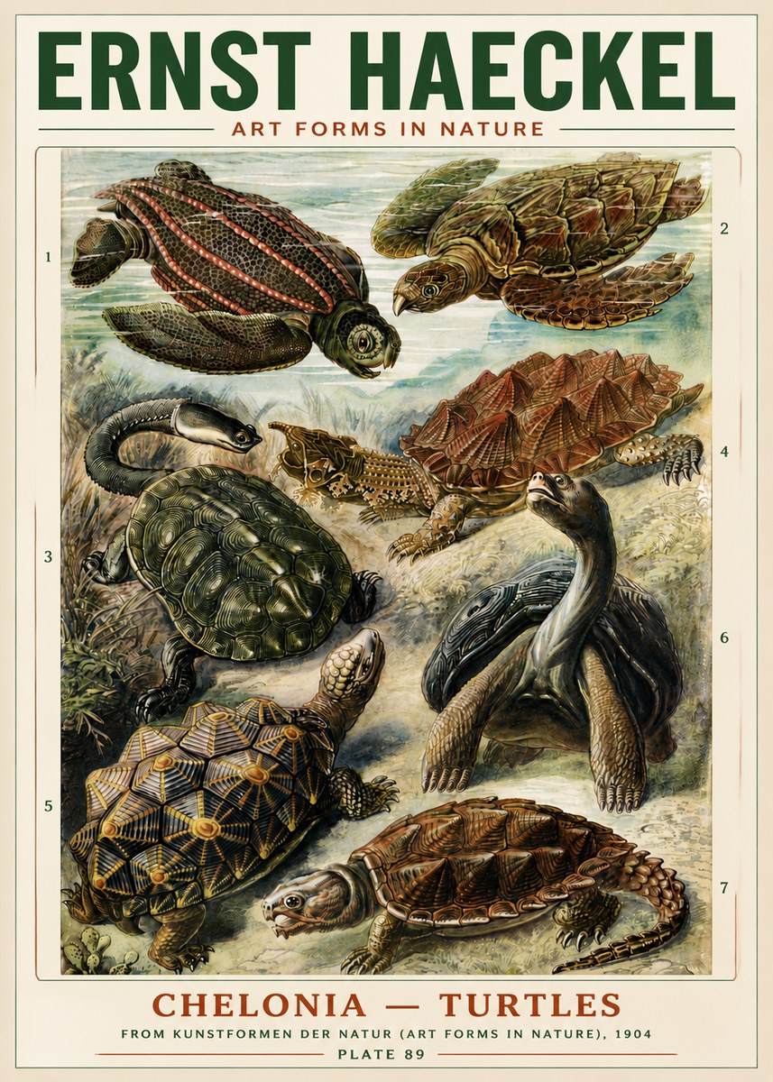 Ernst Haeckel Chelonia - Turtles No4 - Póster