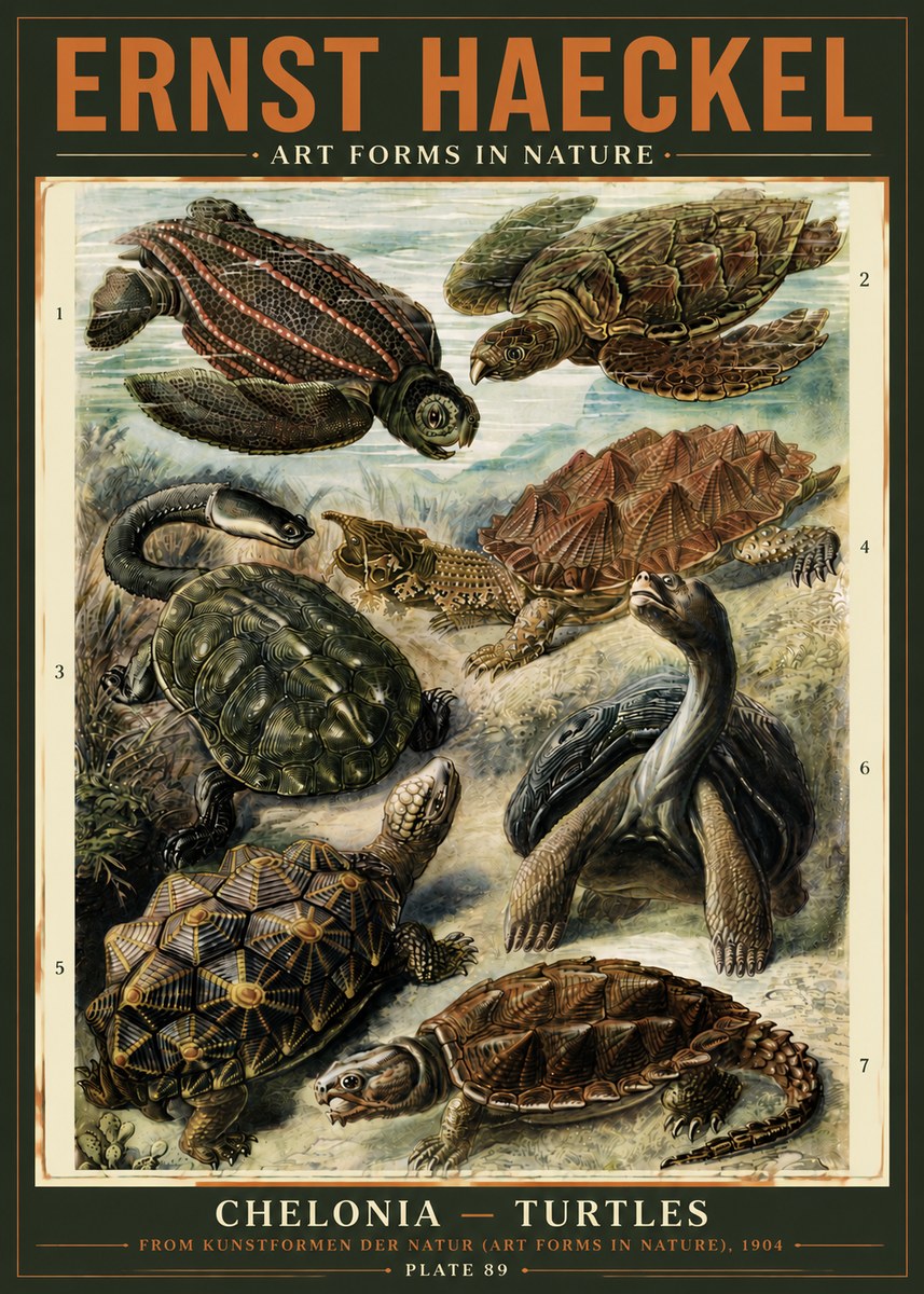 Ernst Haeckel Chelonia - Turtles No5 - Póster