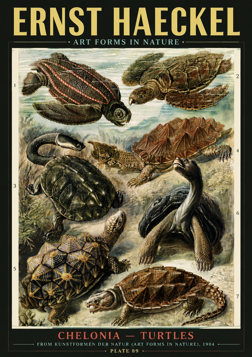 Ernst Haeckel Chelonia - Turtles No6 - Póster