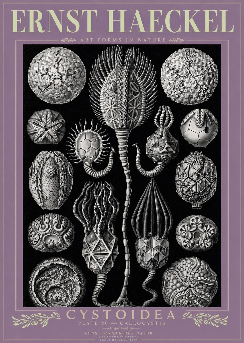 Ernst Haeckel Cystoidea - Callocystis No3 - Póster