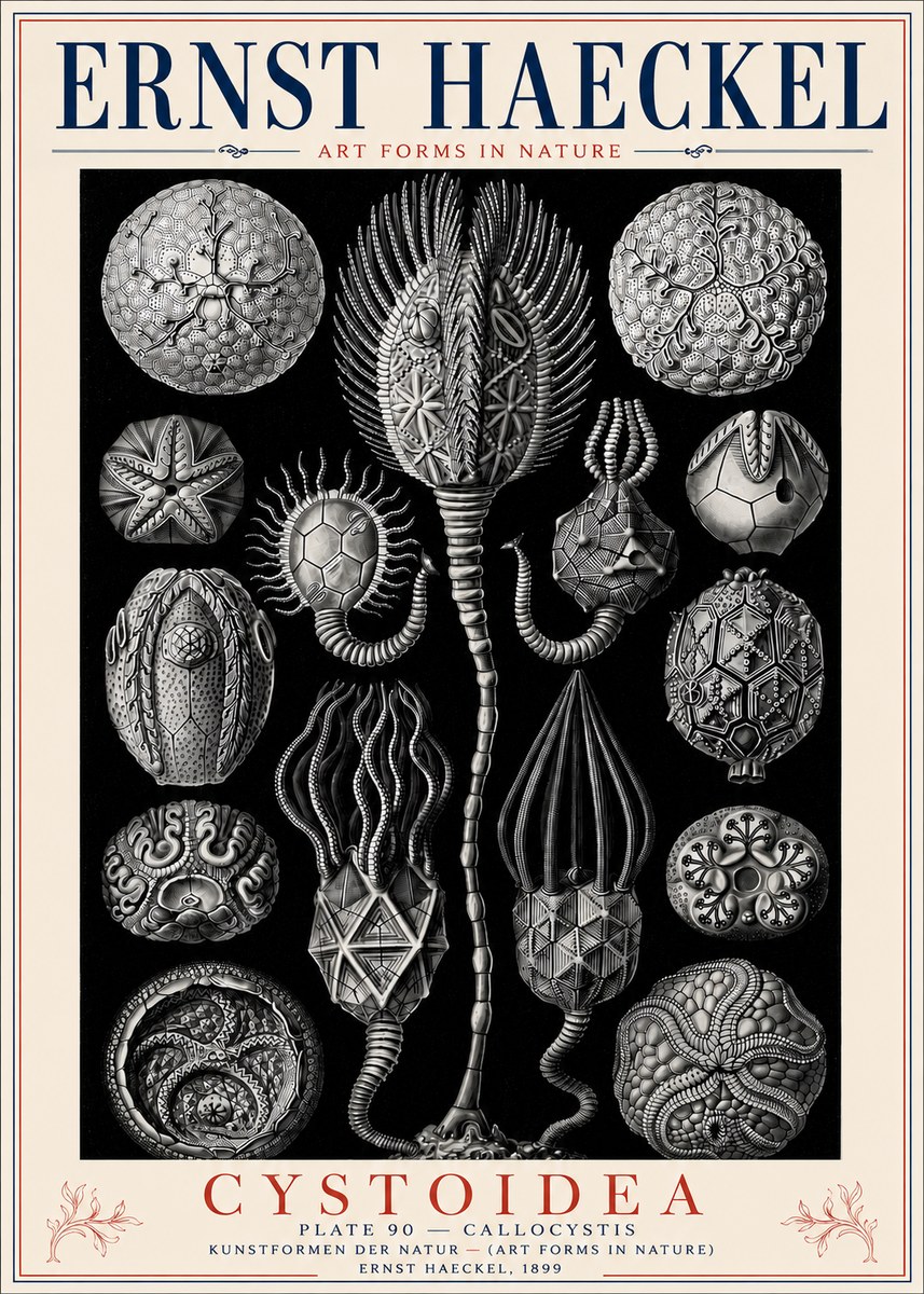 Ernst Haeckel Cystoidea - Callocystis No6 - Póster