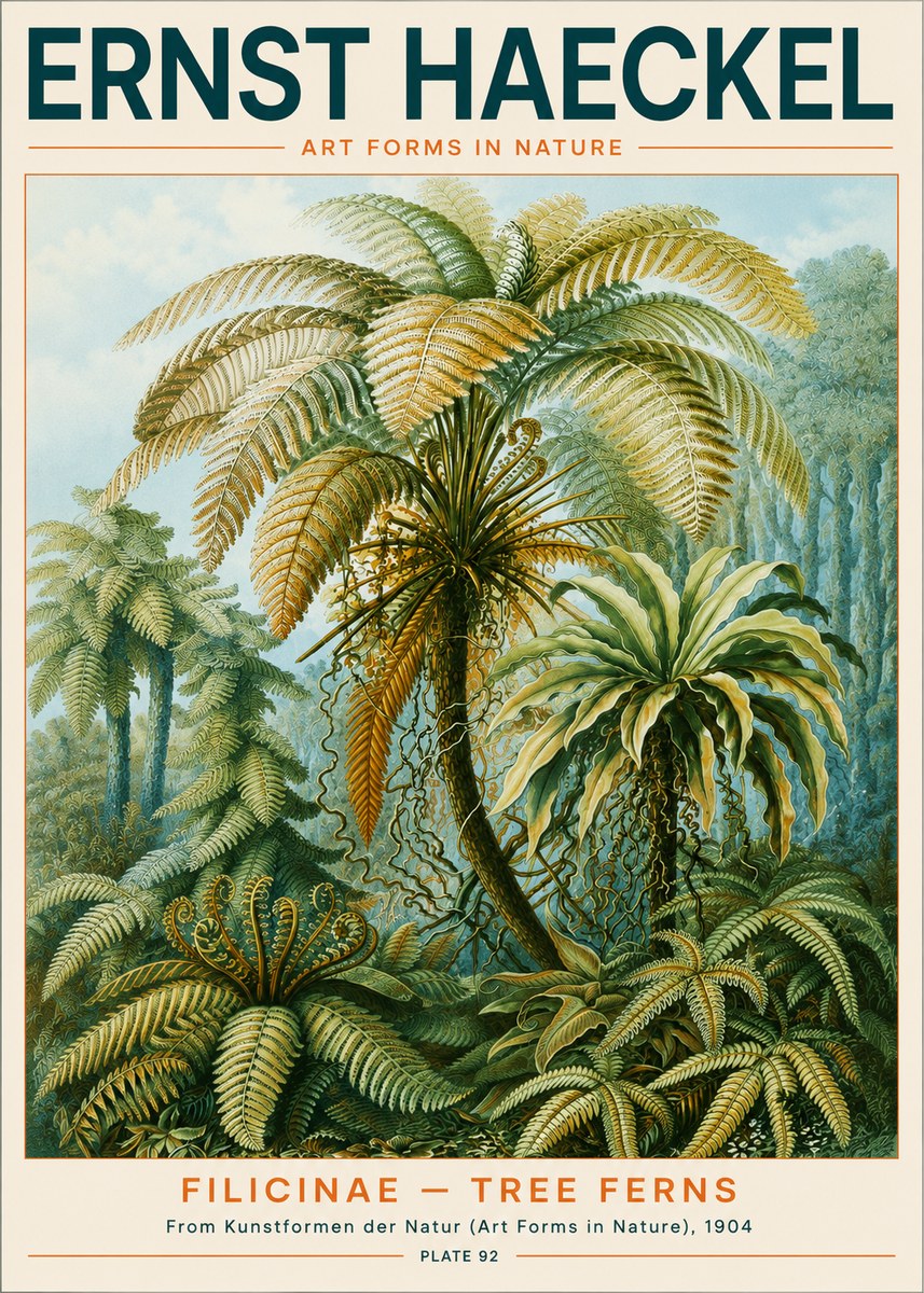 Ernst Haeckel Filicinae – Tree Ferns No3 - Póster