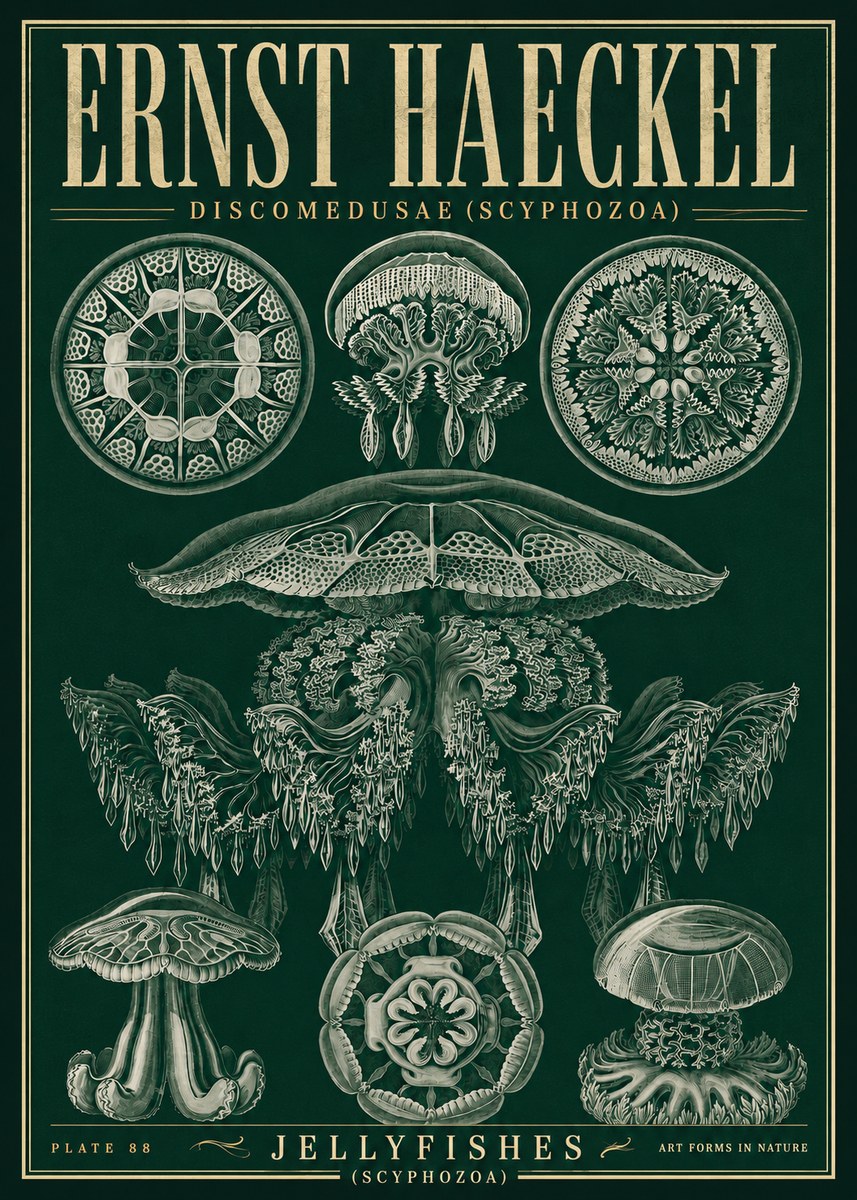 Ernst Haeckel Discomedusae (Scyphozoa) Plate 88 No5 - Póster