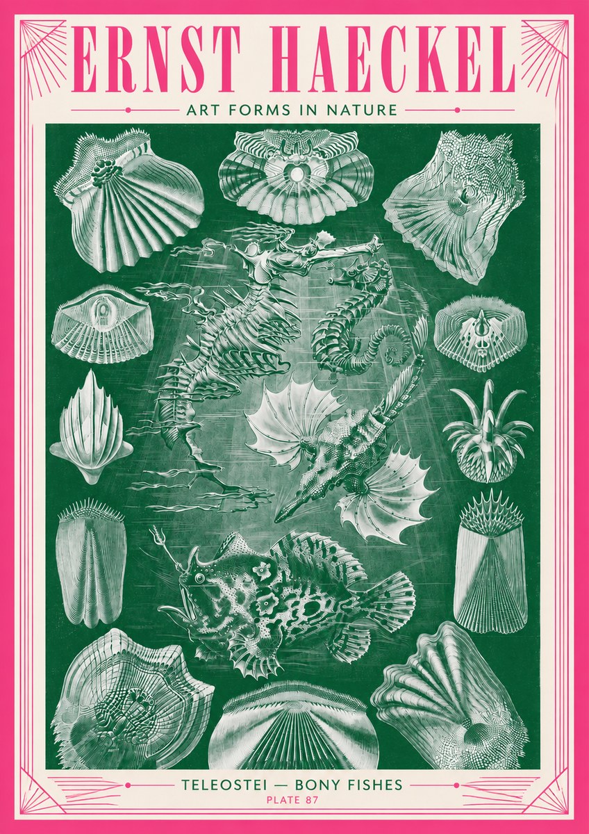 Ernst Haeckel Teleostei - Bony Fishes No3 - Póster