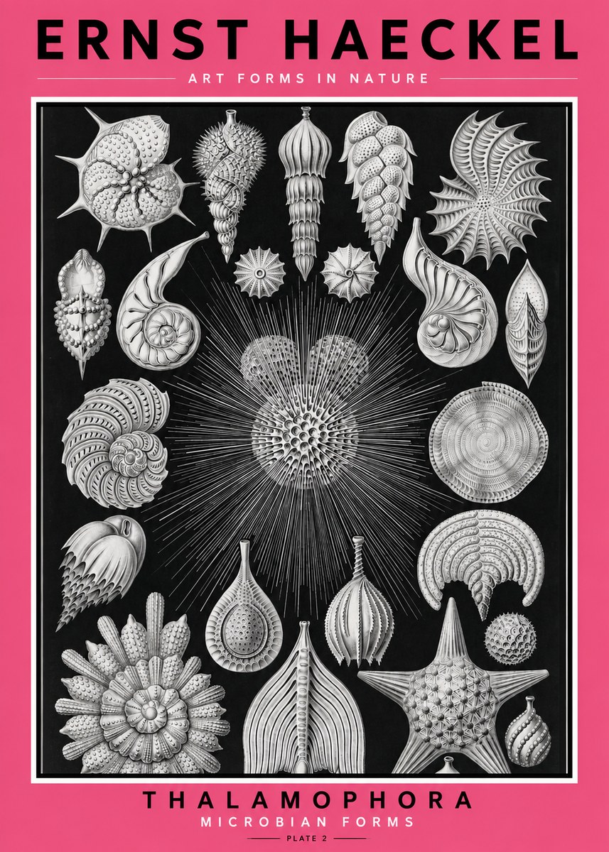 Ernst Haeckel Thalamophora - Microbian Forms - Plate 2 No2 - Póster