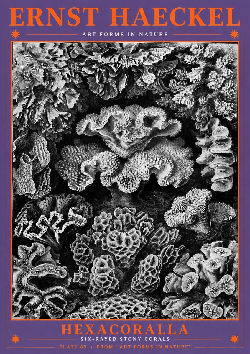 Ernst Haeckel Hexacorallia No6 - Póster
