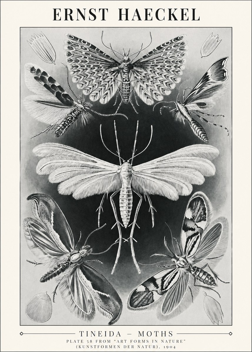 Ernst Haeckel Tineida - Moths No1 - Póster