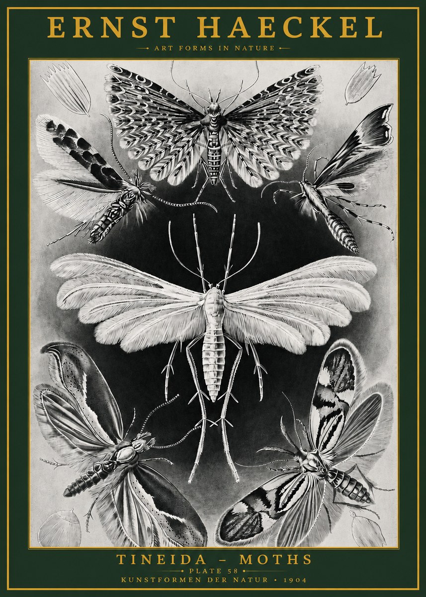 Ernst Haeckel Tineida - Moths No2 - Póster